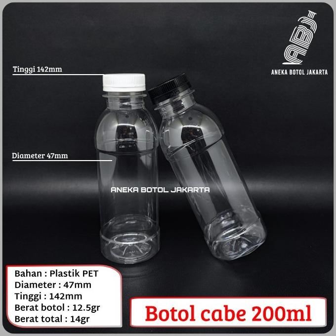 Botol cabe 200ml / Botol plastik 200ml