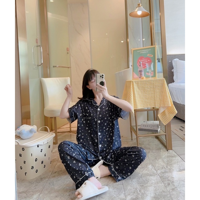 KZ_Stelan piyama cp kerah import / Set baju tidur cp krah wanita terbaru / piyama cp import Korean style