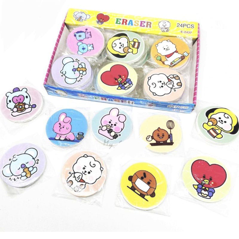 

Penghapus 2D BT21 Boy Band Korea Army BTS Datar Setip Stip Eraser Hapusan Gambar Tata Chimmy Cooky Koya RJ Van Shooky Mang