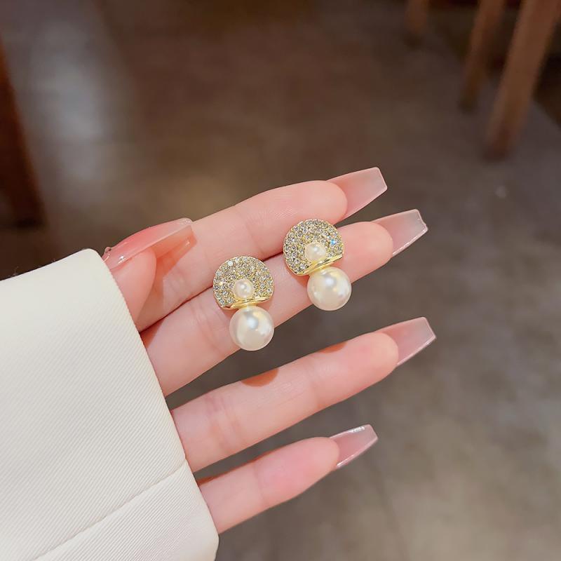 XiaoboACC 925 jarum Perak Fashion Korea Baroque Pearl Stud Earrings