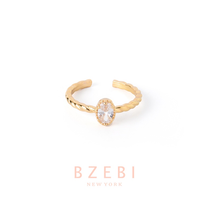 Bzebi Cincin Emas Berlian 18k, Cincin Terbuka Dapat Disesuaikan, Anti Karat, Gaya Korea, Aksesoris Fashion Wanita, Aksesoris Sehari-Hari, Perhiasan Premium, Hadiah Ulang Tahun Dengan Box 833r