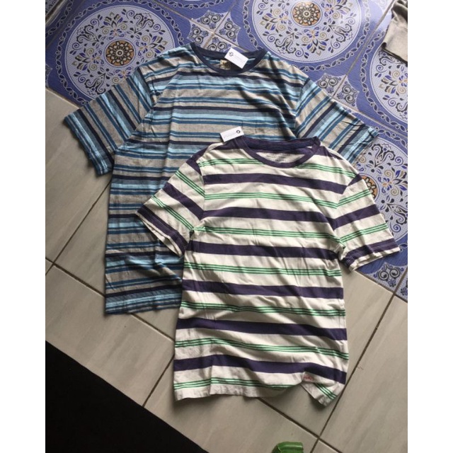 KAOS/TSHIRT POCKET STRIPE HANGTEN & STRIPE TEE TOPTEN SECOND THRIFT