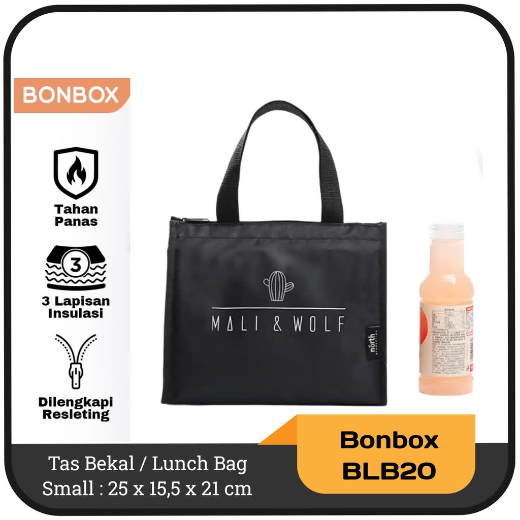 Tas Bekal/Lunch Bag Bonbox BLB20 Large Size/Small Size - Hitam