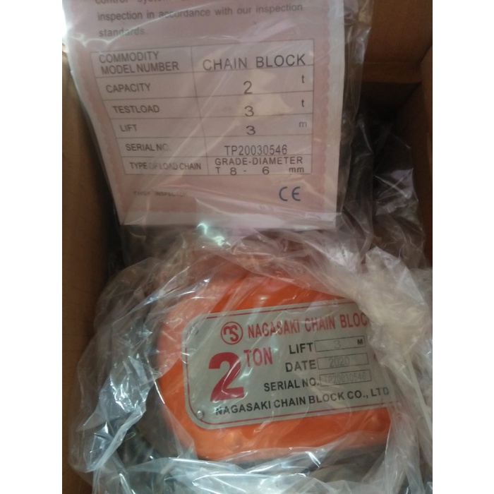 Chain Takel / Chain Block 2 Ton X 3 Meter Nagasaki