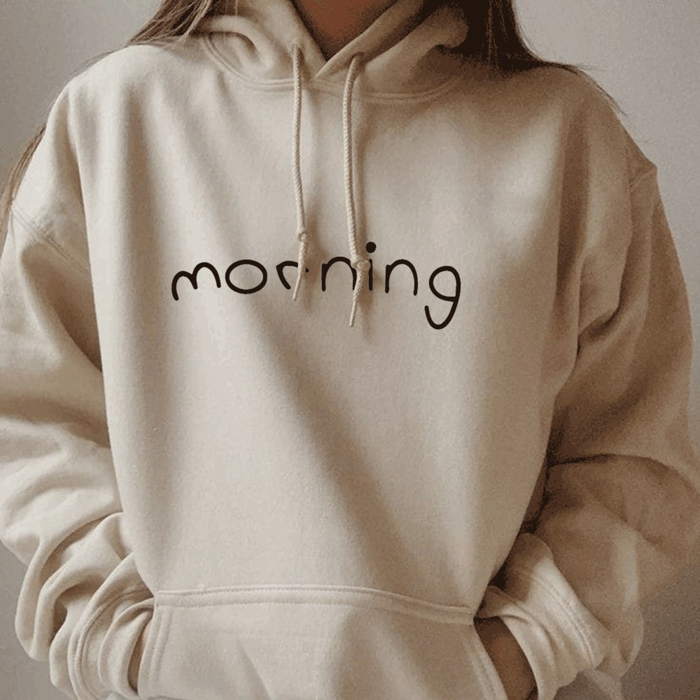 Parisdivarious Sweater Hoodie Jemper Morning Bahan Fleece Size S - XXL (Pria &amp; Wanita)