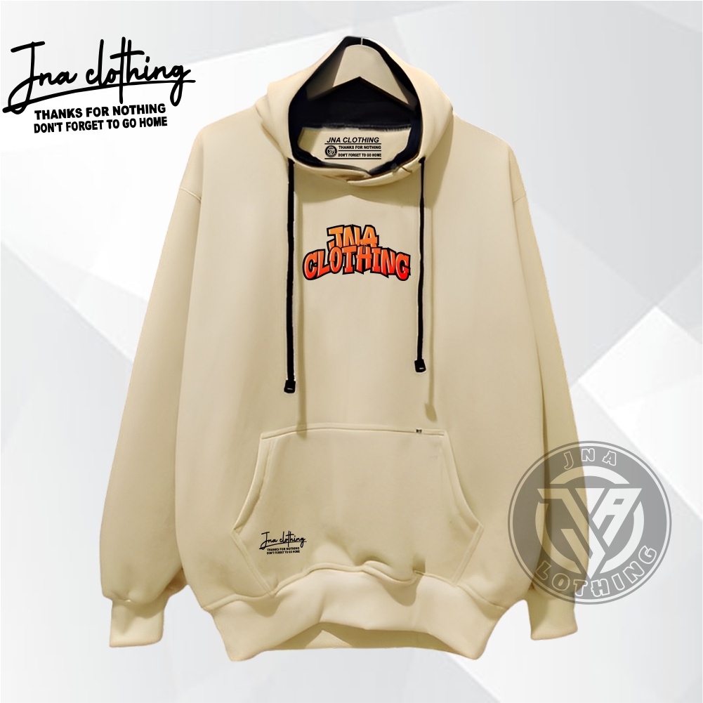 Hoodie Pria Cream Oversize Bigsize Jumbo Hudie Grafity List JNA CLOTHING Kekinian Terbaru Trending Terpopuler Masa Kini Dewasa