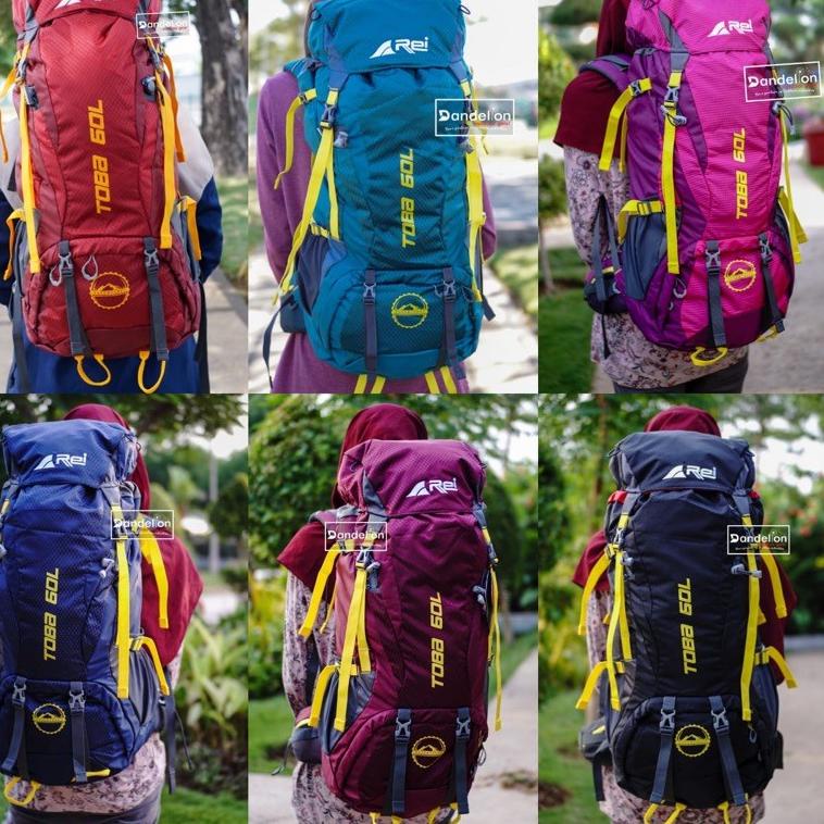 ㄴ Tas gunung atau Carrier Arei REI TOBA 60L dan Arei Toba 80L include Raincover/tas ransel hiking / 