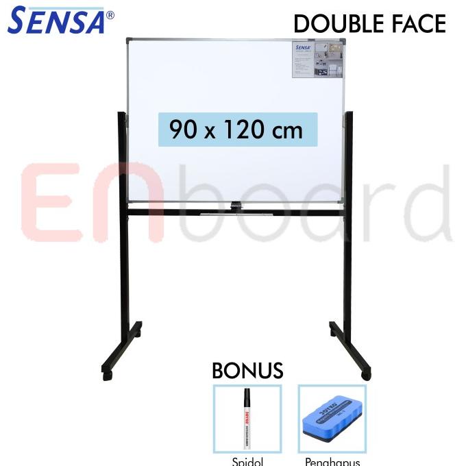 

Papan Tulis Whiteboard Standing Double Face Sensa 90 x 120 cm