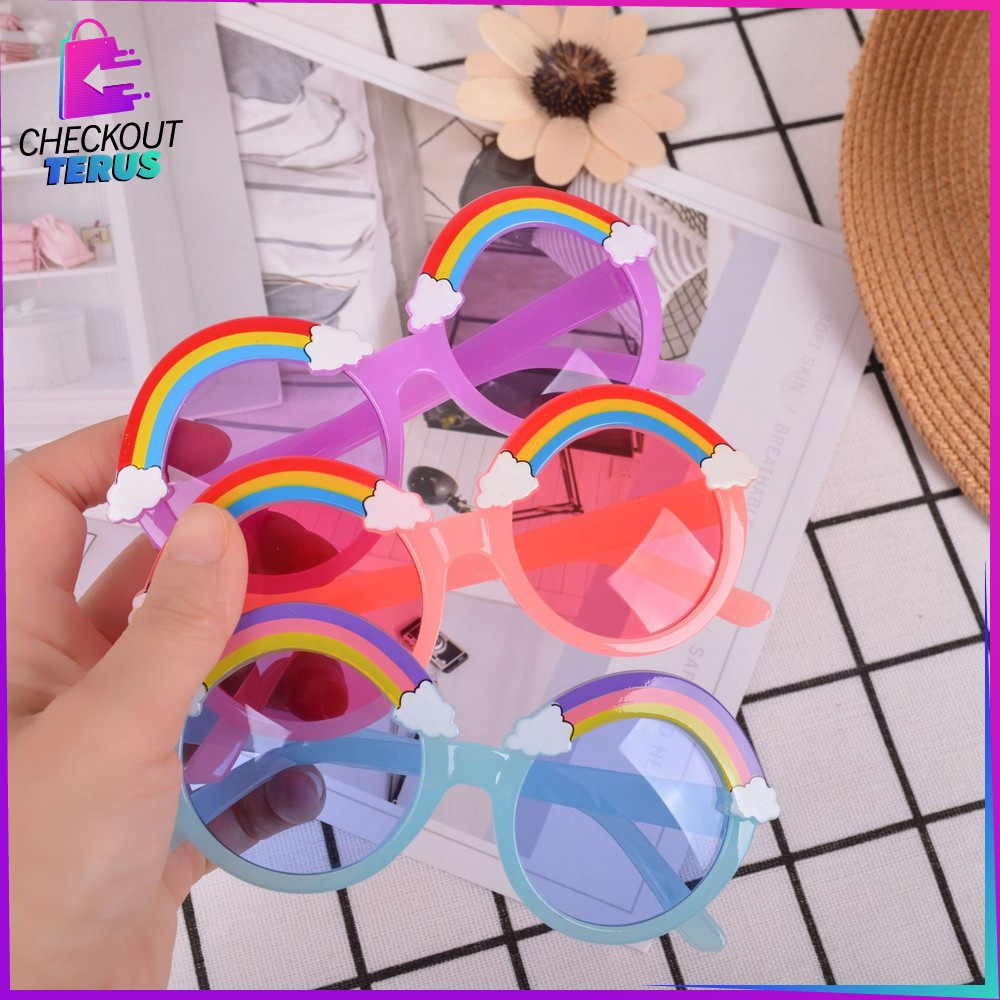 CT C674 Kacamata Hitam Anak Pelangi Unisex Fashion Kaca Mata Warna Kids Sunglasses Rainbow Import