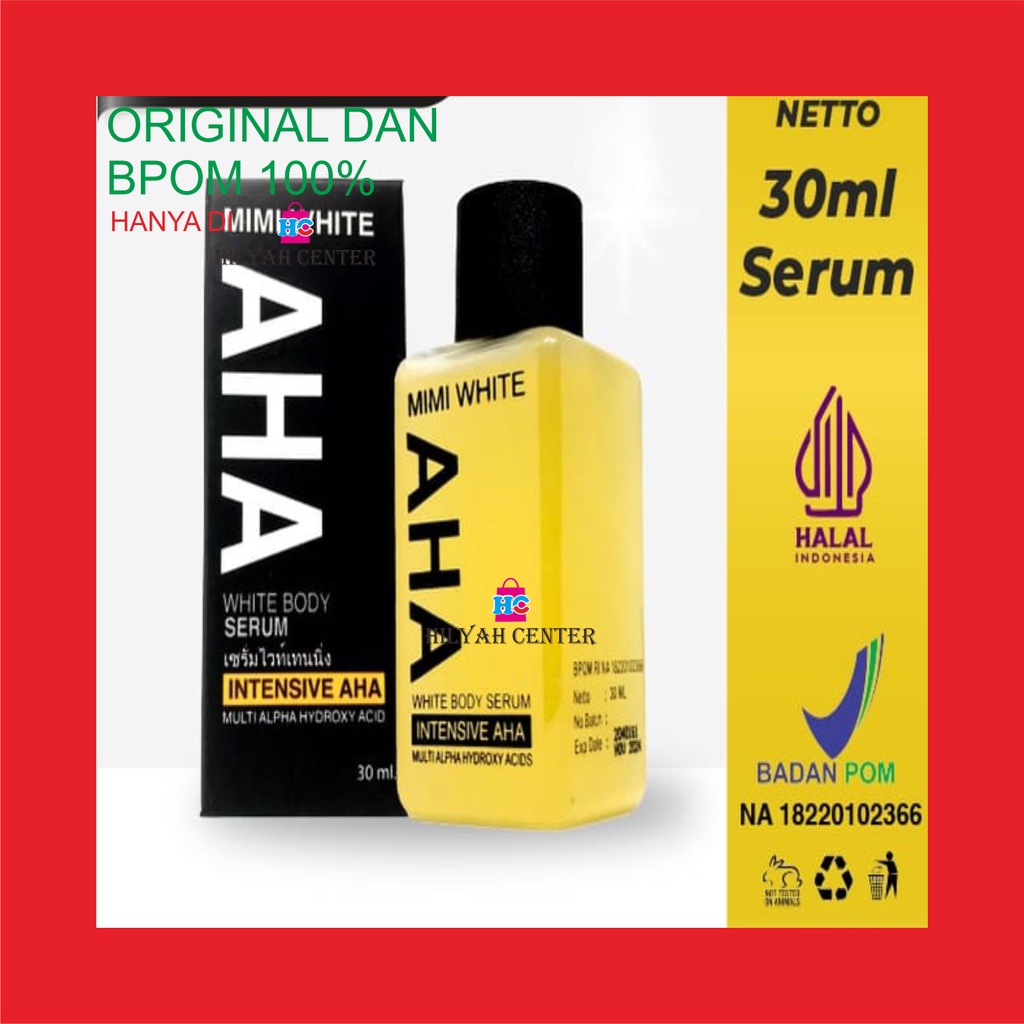 aha mimi white ori thailand 30ml BPOM / body serum aha mimi white / aha pemutih badan body serum aha