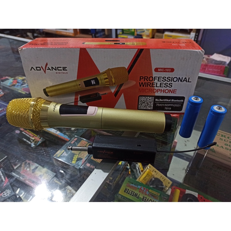 Mic Wireless Single Profesional Microphone advance 103 Tanpa Kabel