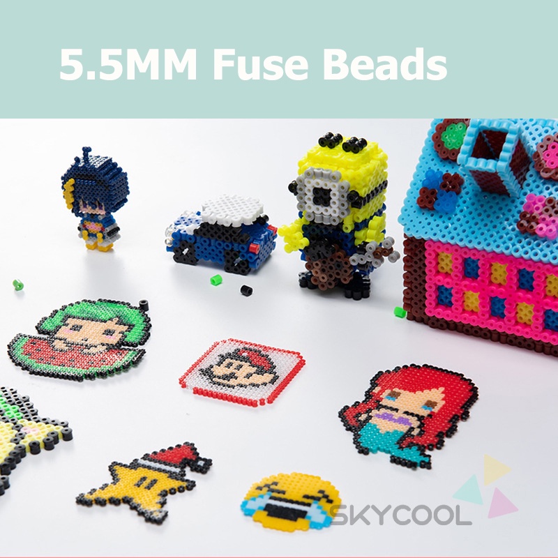 Fuse Beads 5.5mm 3000 Perler Beads Anak-anak Handmade DIY Auxiliary Beads Tidak Ada Aksesoris