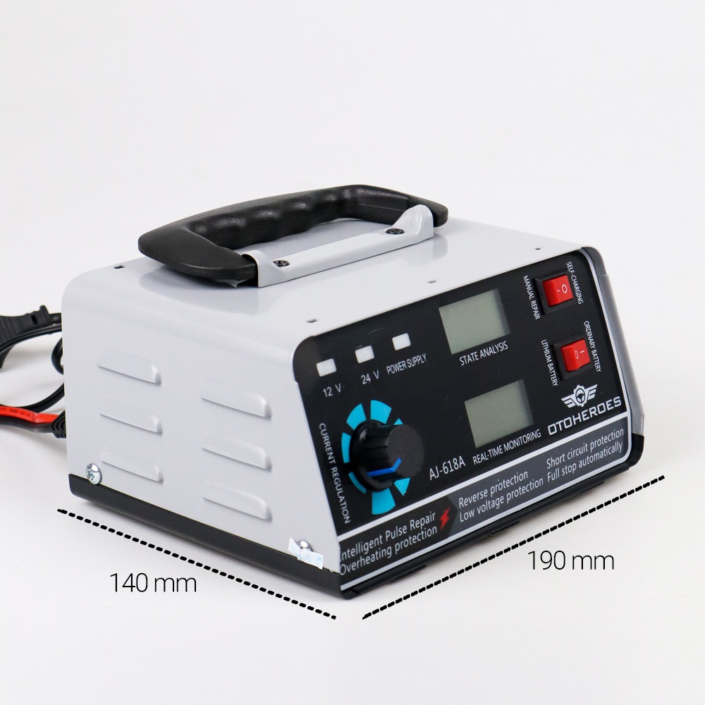 Charger Aki Mobil Motor 400W 12V/24V 400Ah + LCD