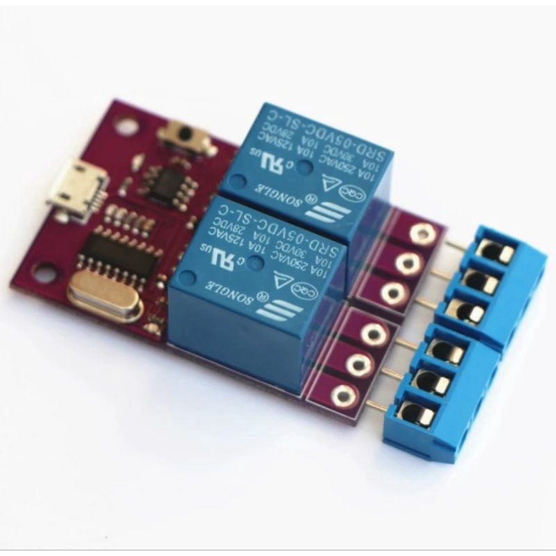 MCU 340 5V 2 Saluran Modul Relay Delay USB Saklar Kontrol Cerdas