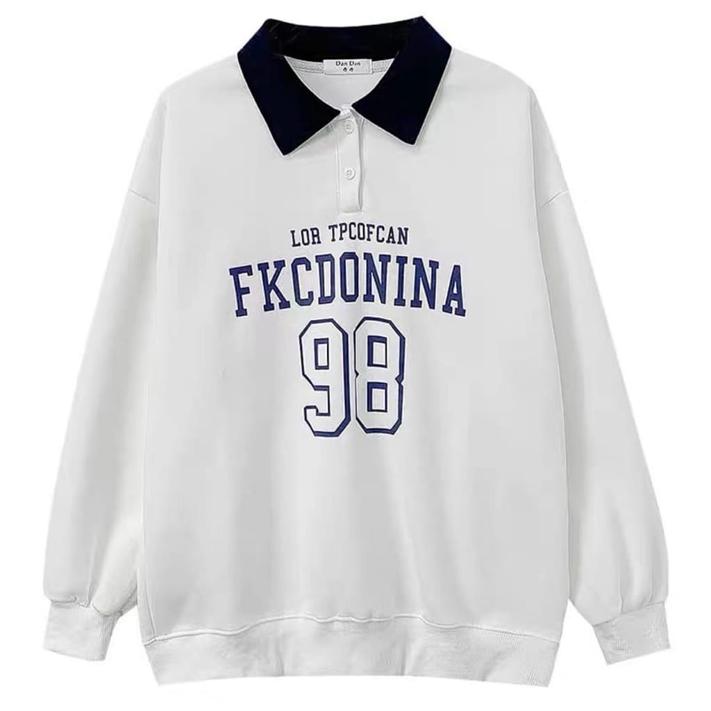 COLLAR FKCDONINA SWEATER 98 CREWNECK UNISEX SWEATSHIRT OVERSIZE