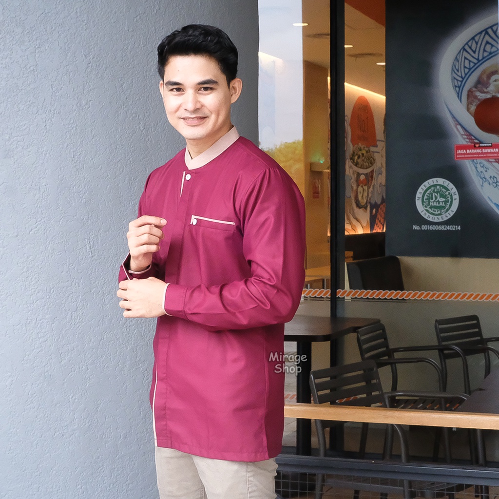 Koko Viral Pria Remaja Lengan Panjang / Baju Koko Pria Muslim - Original Orizano