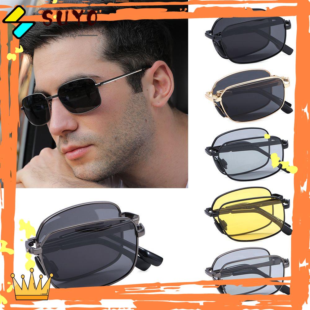 Suyo Kacamata Hitam Pria Portable Kacamata Lipat Photochromic Sunglasses