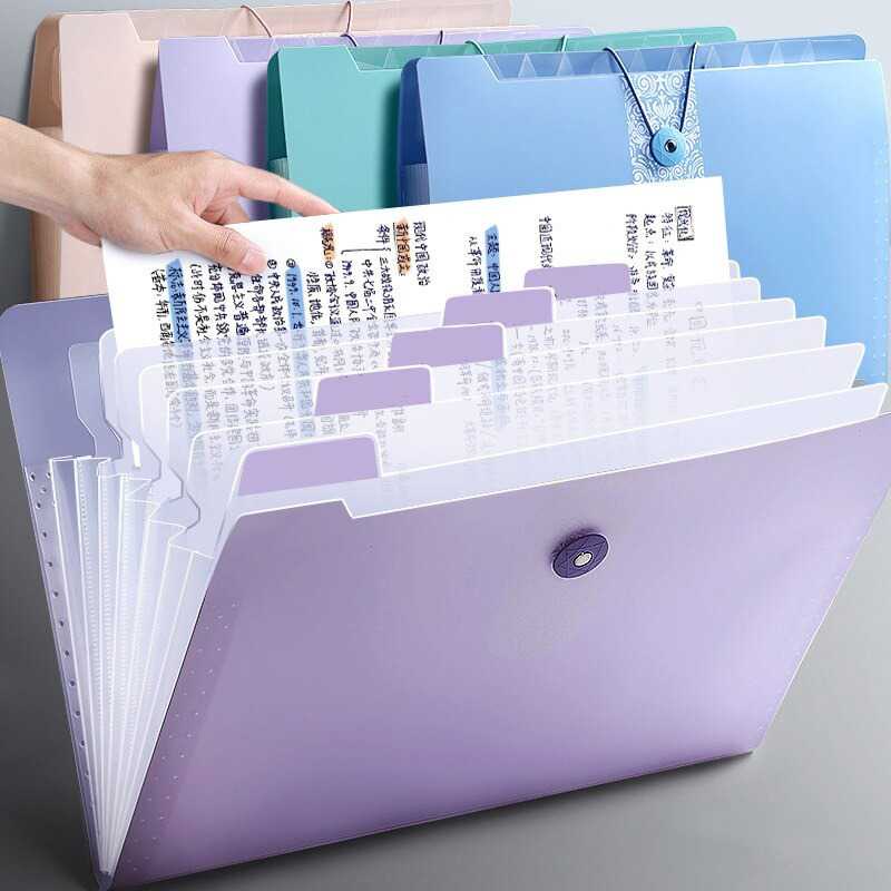 XIYU Tas Folder Plastik Kertas A4 Multi Layer Storage 12 Grid - 5060-12 ( Mughnii )