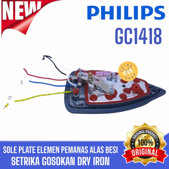 Sole Plate Alas Elemen Philips Setrika Gc1418 1418 Dry Iron Gosokan #Original