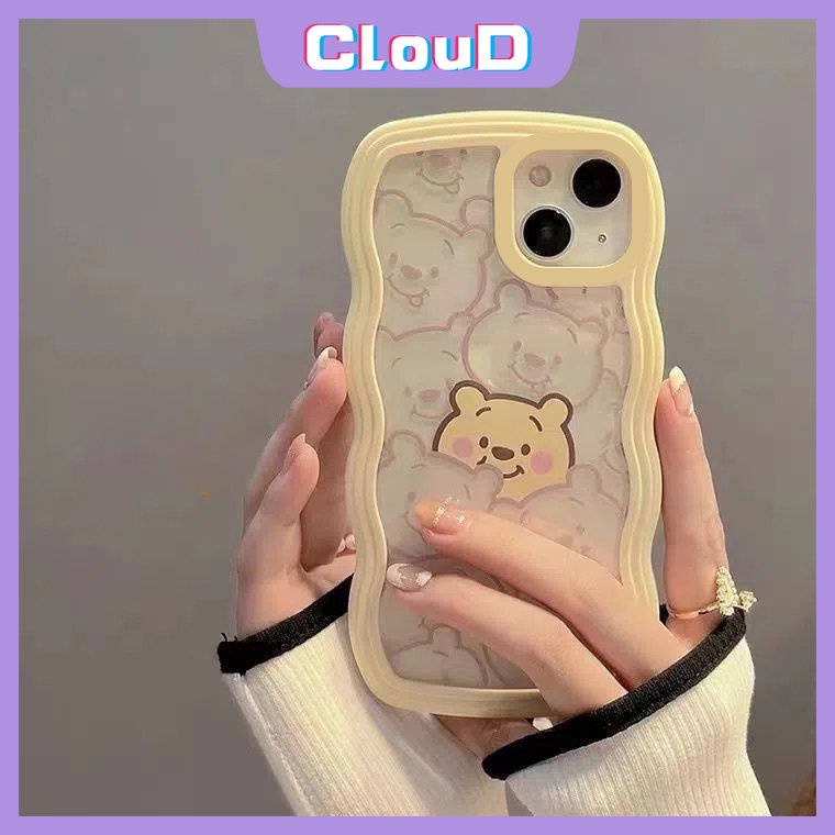 Casing Kartun Tepi Bergelombang Lembut Transparan Realme 8i C35 C33 C20 C25 C25Y C20A C30 C15 C21Y C12 C11 C25s 8 8Pro 7 C1 10 9 9Pro+C3 7i 9i 5i 6i 5 Cute Winnie The Pooh Shockproof Cover