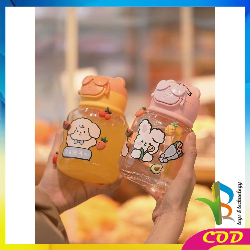 RB-C731 C732 Botol Minum Anak Sedotan Motif Boneka Kacamata 500ML / Tumbler Minum Anak Motif Karakter Kartun Gemoy