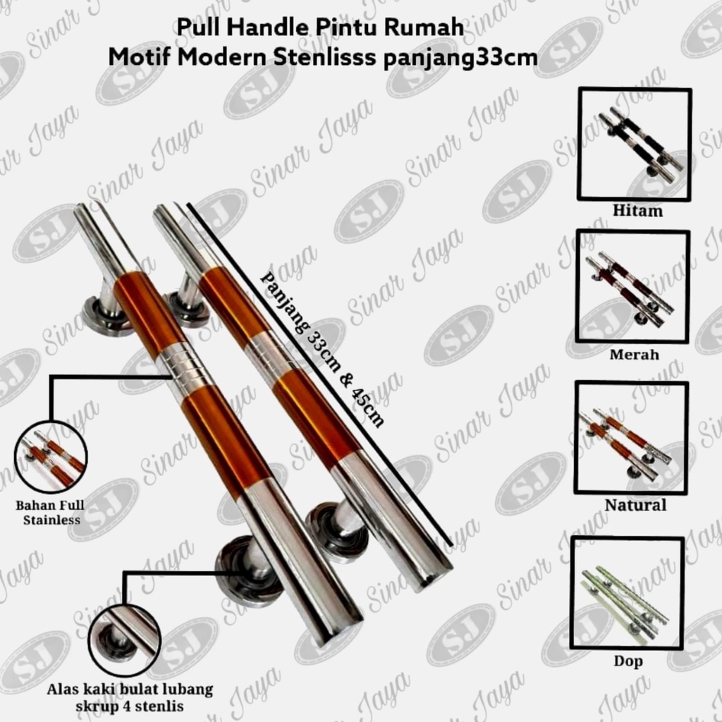 handle pintu murah gagang tarikan pintu stainless panjang 33cm 45cn pegangan pintu kuputarung minimalis