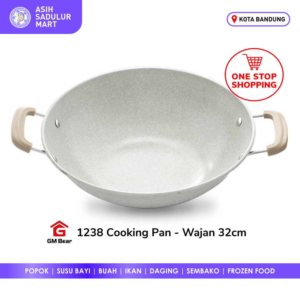 Wajan Penggorengan Teflon 32cm 1238 - Cooking Pan GM Bear Promo Bandung