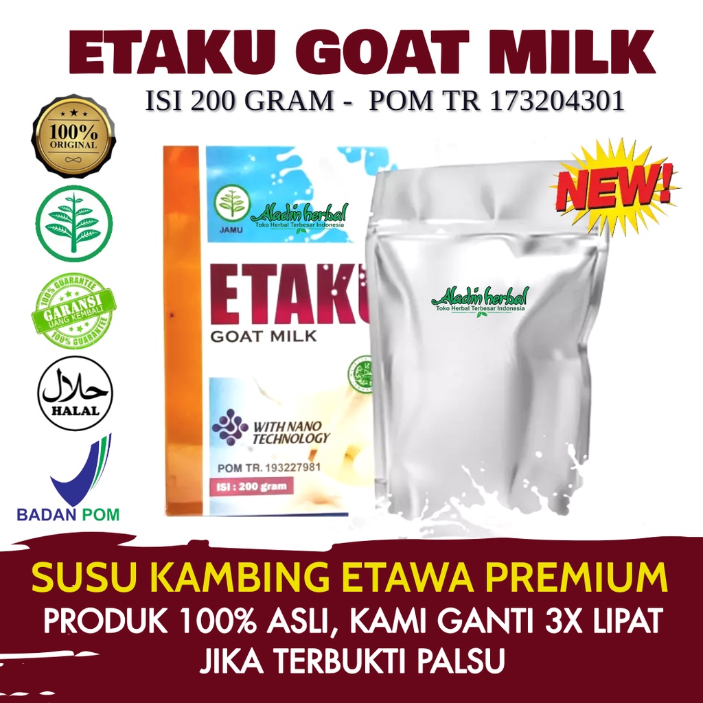 

ETAKU GOAT MILK 100% ORIGINAL - SUSU KAMBING ETAWA BUBUK PREMIUM - KOTA JAKARTA SELATAN