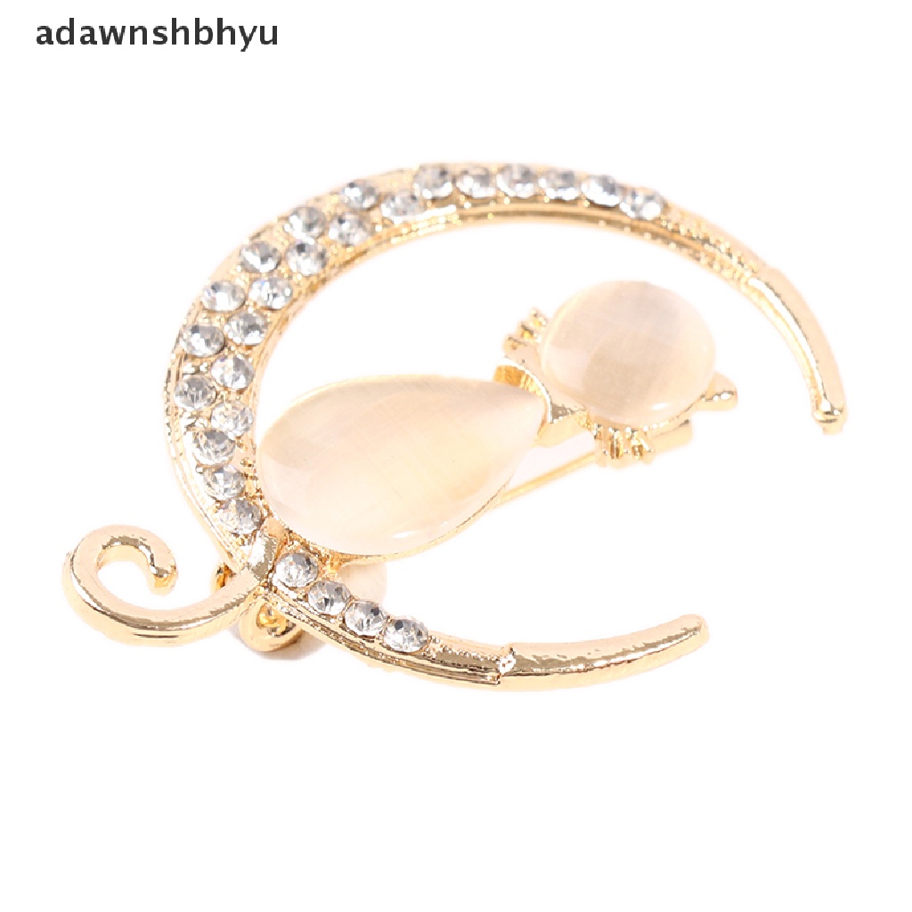 Adawnshbhyu Bros Kucing Opal Berlian Imitasi Untuk Wanita Baroque Trendy Elegan Brooch Pin Hadiah ID