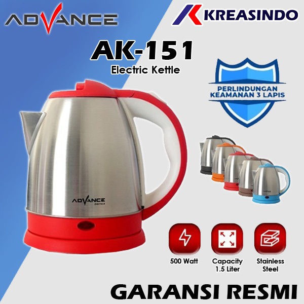 ADVANCE AK151 / AK-151 Electric Kettle Teko Listrik 1.5 liter