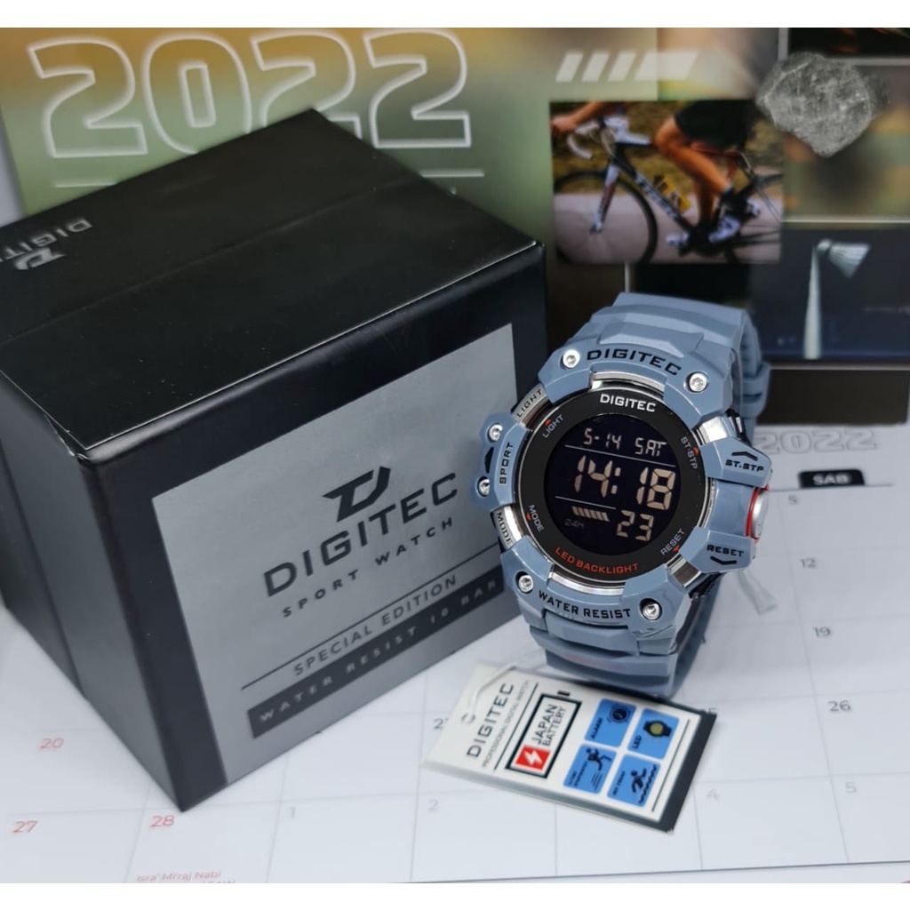 BISA COD! Jam Tangan Cowok Pria DIGITEC 5120 ORIGINAL LED Bulat Digital Import Murah Mewah BONUS BATERAI CADANGAN!