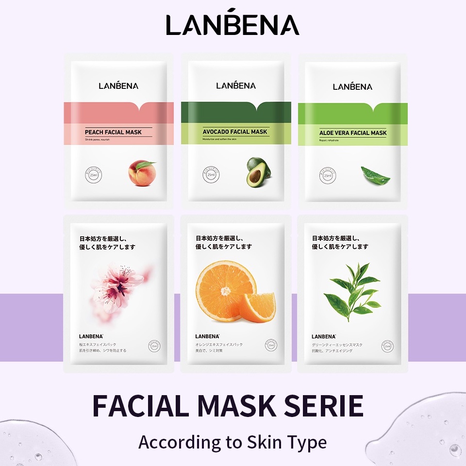 (READY &amp; ORI) LANBENA FACIAL MASK MASKER WAJAH ACNE/ 24K/ HYALURONIC LB7495