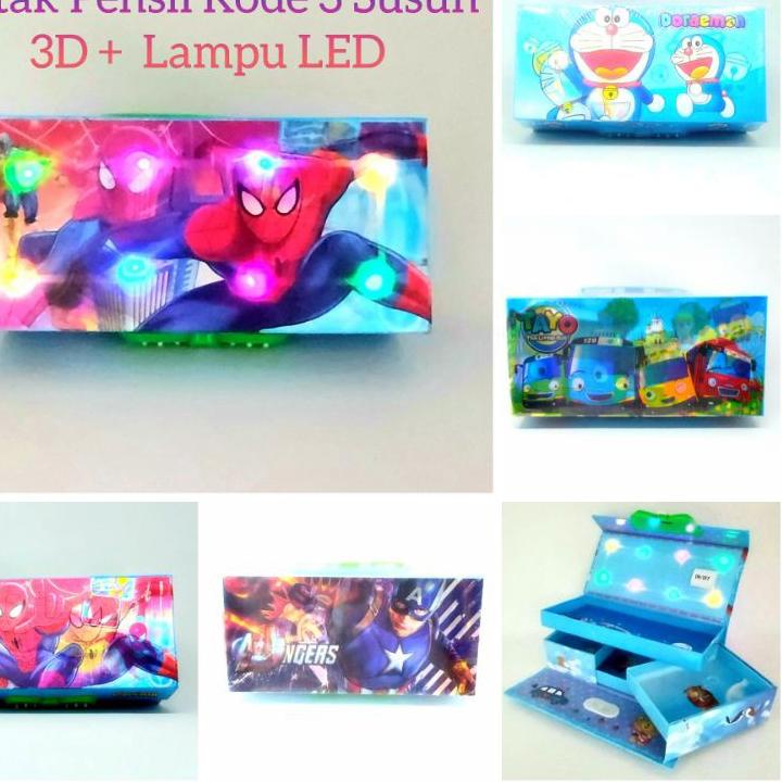 

Promo - KOTAK PENSIL KODE 3D ADA LAMPU LED karakter anak ス