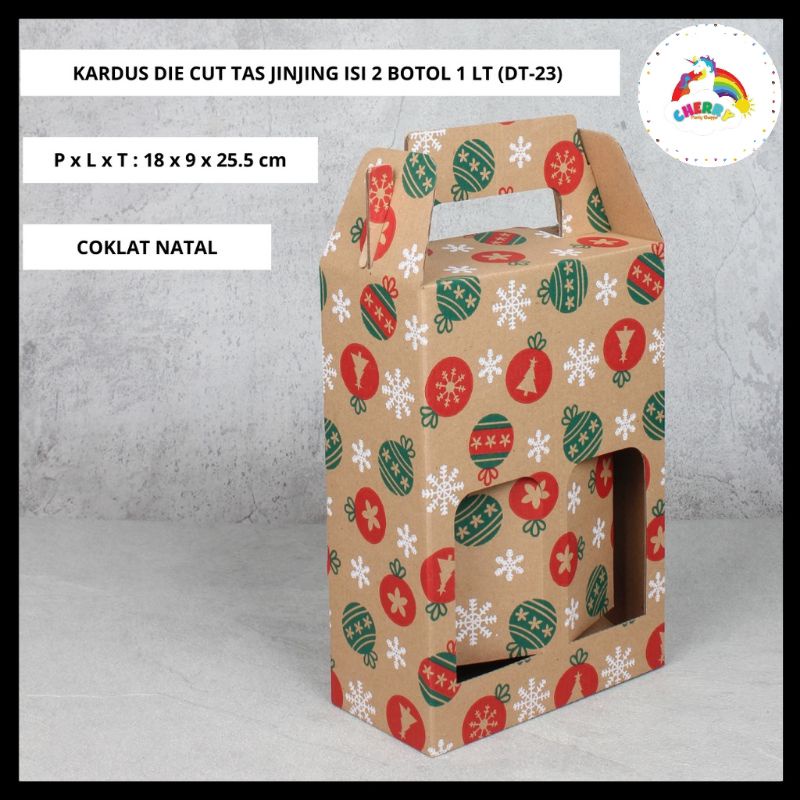 

Kardus Natal Die Cut Tas Jinjing Isi 2 Toples 500 Gr/Box NAtal/Goodiebag Natal/Hampers HAdiah Natal