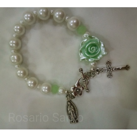 Rosario - Gelang Rosario Mutiara Syntetic (Hijau Turquoise) - Hollishop