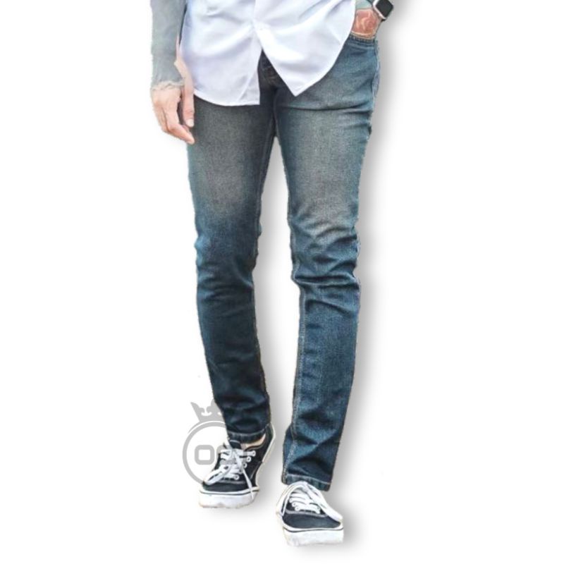 Celana Jeans Pria panjang denim Skinny semi Slim Fit Pensil Melar new FIFTEEN DENIM cowo/cowok Hitam Bahan Softjeans Olive Pants
