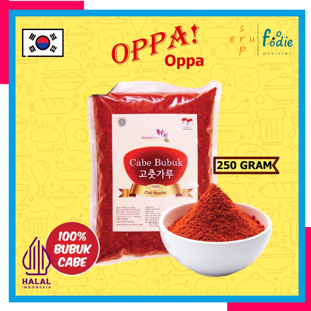

SUPERFOODIE Bubuk Cabai / Bubuk Cabe Kasar / Cabe Cabai Bubuk Kasar Jeletot / Chili Powder Korea 250 Gram