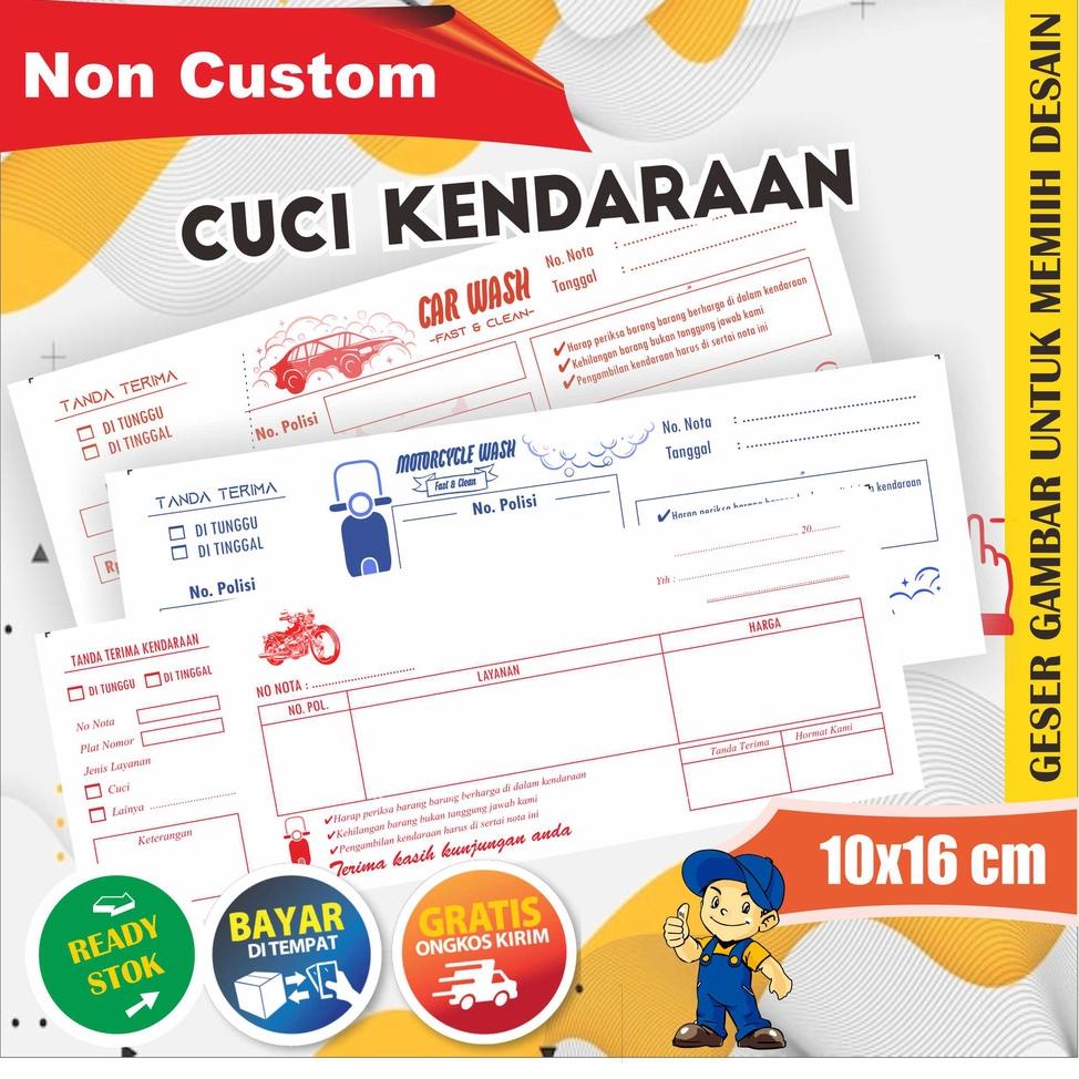 

[U-6R ♥] Nota Cuci Motor Mobil Grosir dan Eceran 2ply Rangkap-viral