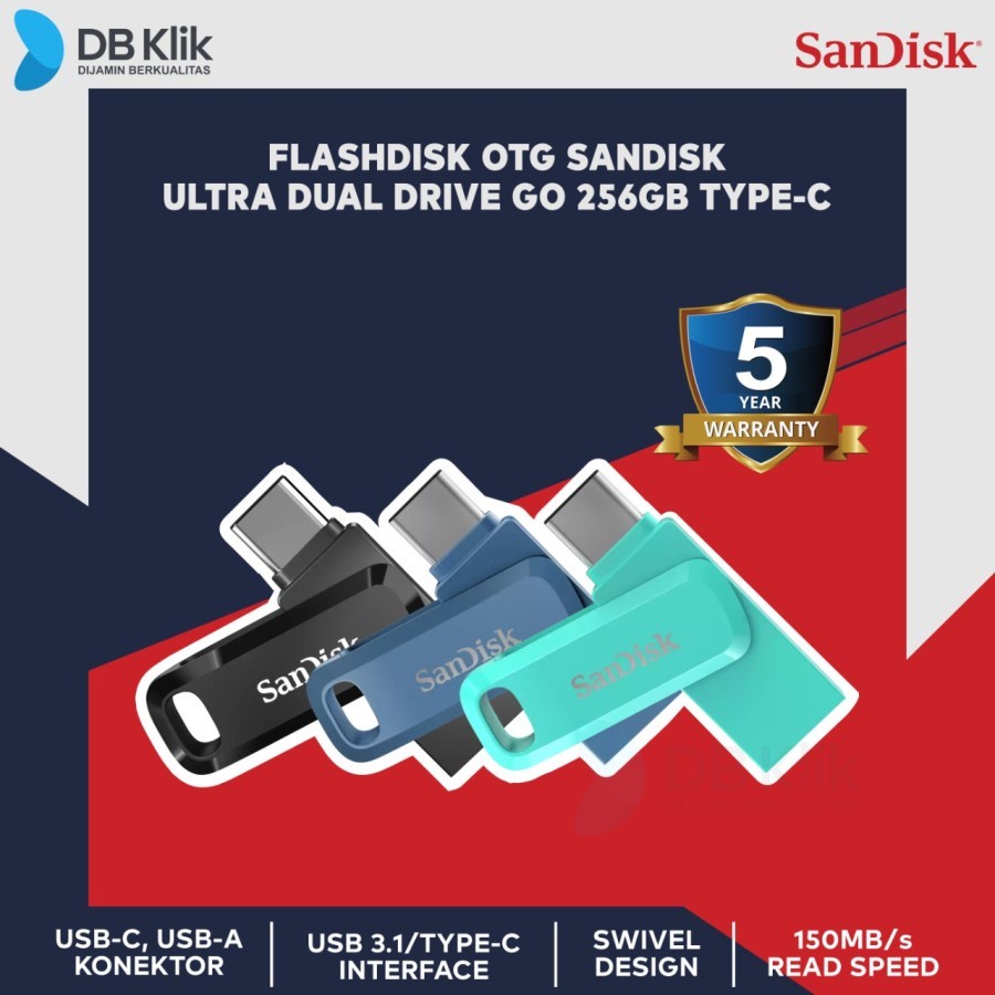 Flashdisk OTG SANDISK Ultra Dual Drive GO 256GB USB 3.1 Type-C