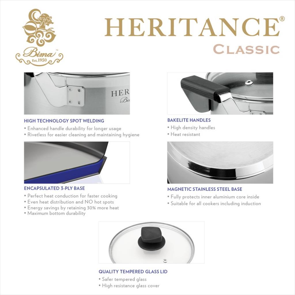 PANCI BIMA HERITANCE CLASSIC 28 CM BP120328 STOCKPOT WITH STEAMER BIMA