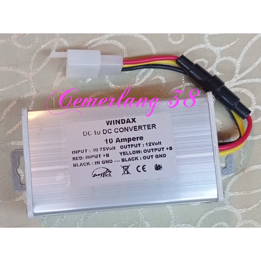 Inverter Converter Step Down 3 cable DC 30-75V TO DC 12V 10A PII