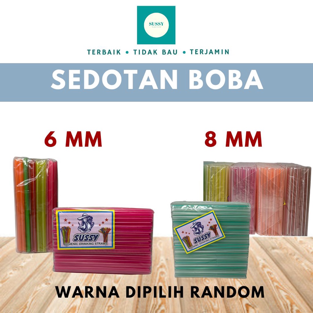 SEDOTAN BOBA BUBBLE PLASTIK SEDOTAN POP ICE SEDOTAN BUBLE EKONOMIS 6 MM 8 MM