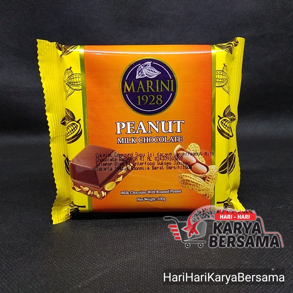 

MARINI 1928 MILK CHOCOLATE WITH ROASTED PEANUT 100GR