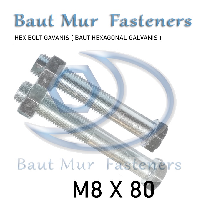 Baut Bur M8 x 80MM / BMP M8 x 80 MM Galvanis / BMP M8 x 8MM