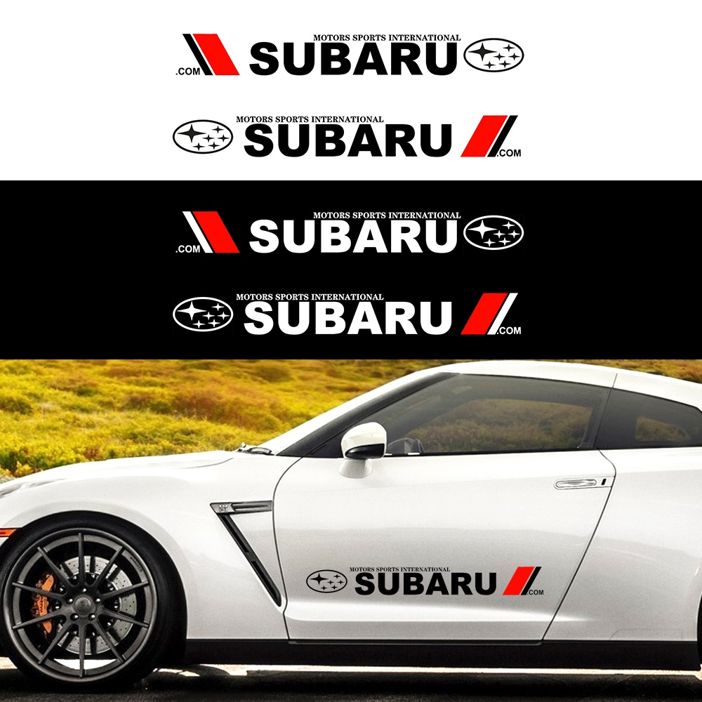 2pcs Logo Mobil Decal Styling Stiker Sisi Pintu Mobil Untuk Subaru Impreza Forester Tribeca XV BRZ Aksesoris