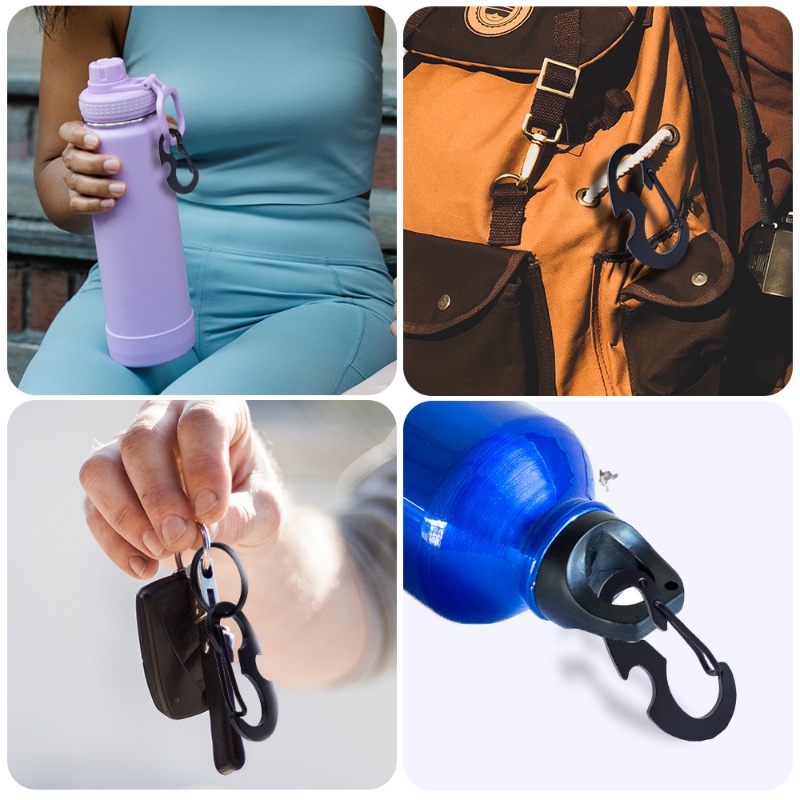 Outdoor Multifungsi Gesper Panjat Stainless Steel Carabiner Pembuka Botol Portable Spring Hook Gantungan Kunci