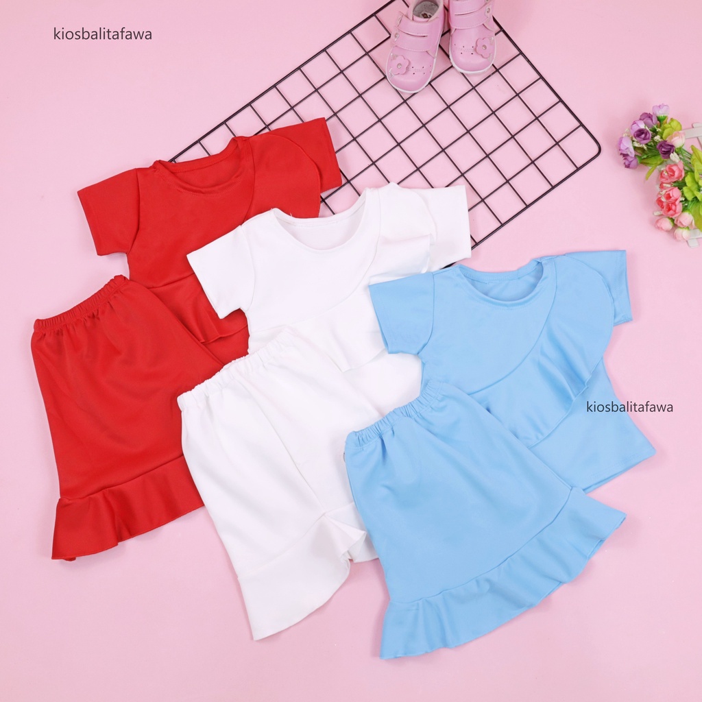 [POLOS] Setelan Lolly Anak uk 1-2 Tahun / Set Atasan Bawahan Rok Kulot Perempuan Baju Cewek Import