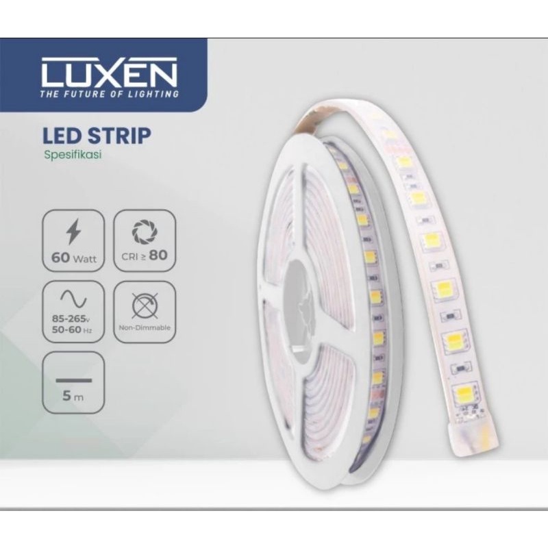 Lampu Strip LED SMD 5050 60w/5m 12V Putih/CDL 6500K LUXEN