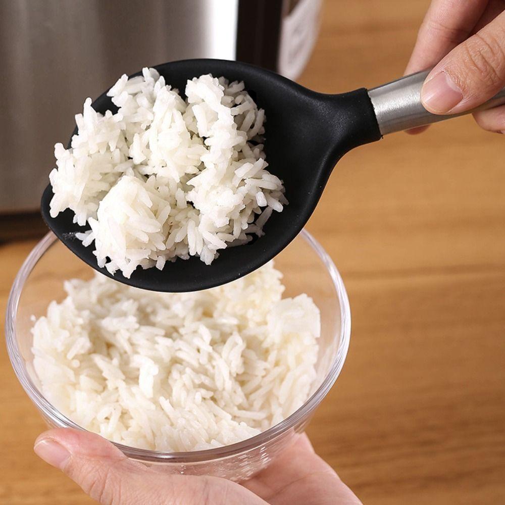 [Elegan] Rice Paddle Cooking Dinnerware Stand-up Silikon Anti Lengket Anti Karat Serving Spoon