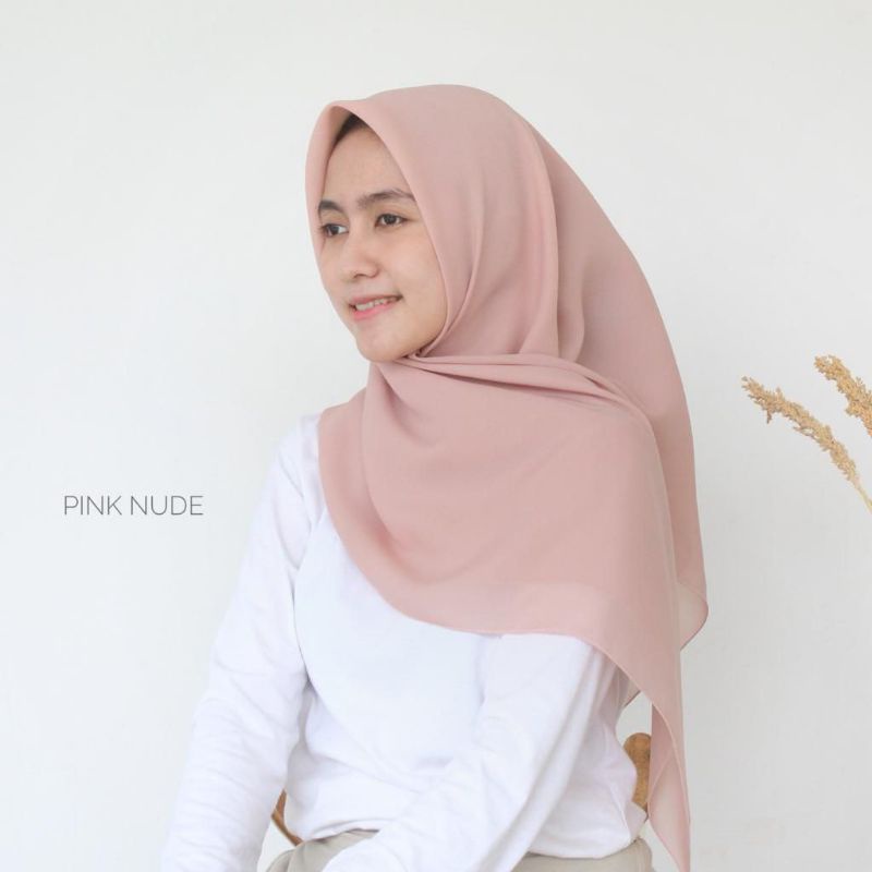 HIJAB PLAIN SQUARE Bahan POLYCOTTON